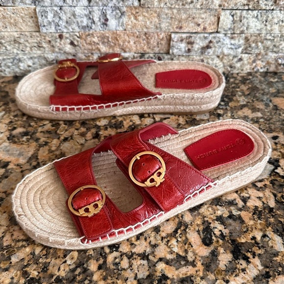 Tory Burch- Selby two Band Espadrille Slides - Picture 3 of 9